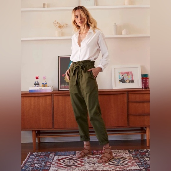 Xirena Tyese Pant Olive Paperbag Belted Pants Olive Green Size Small - Picture 1 of 9